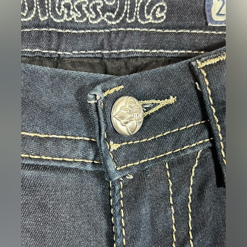 NWT Miss Me Pop Wing Size 26 Signature Skinny Studded Jeweled Dark Wash Jeans - Picture 6 of 16